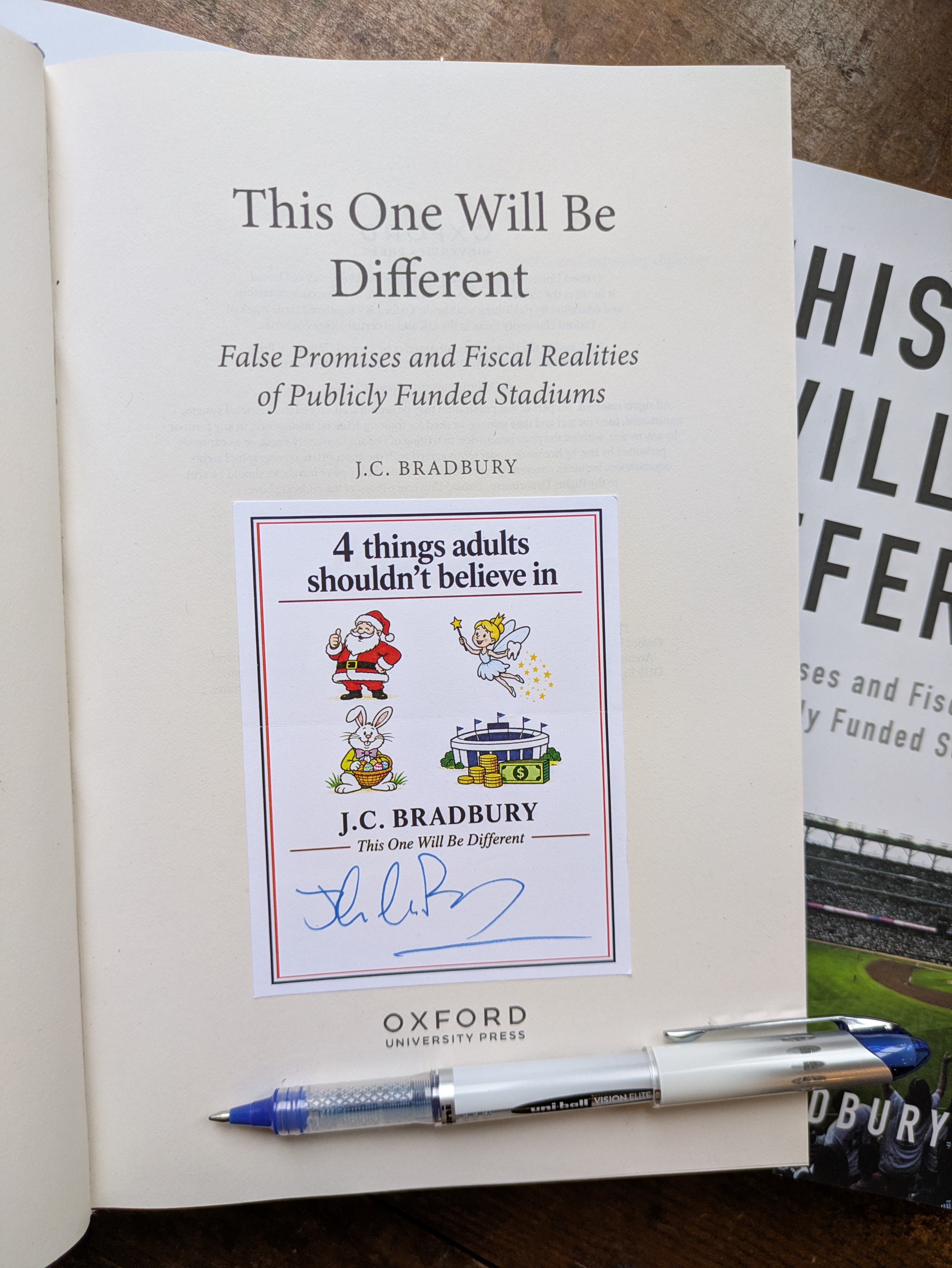 Signed bookplate placed inside This One Will Be Different