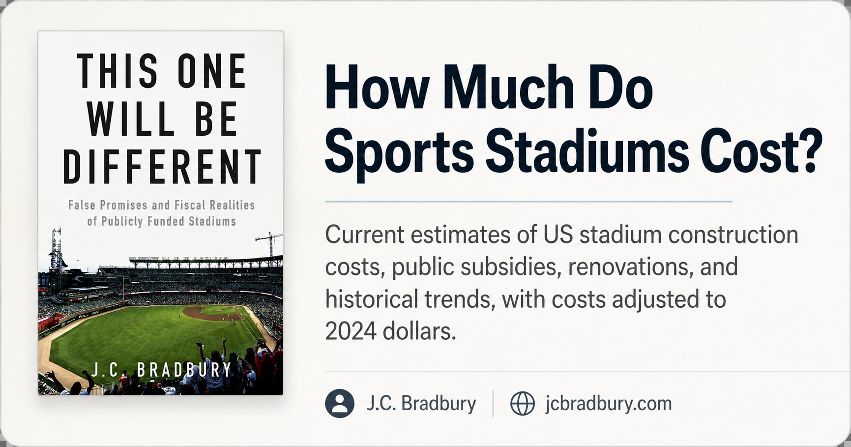 How Much Do Sports Stadiums Cost? US Stadium Construction Costs and Public Subsidies